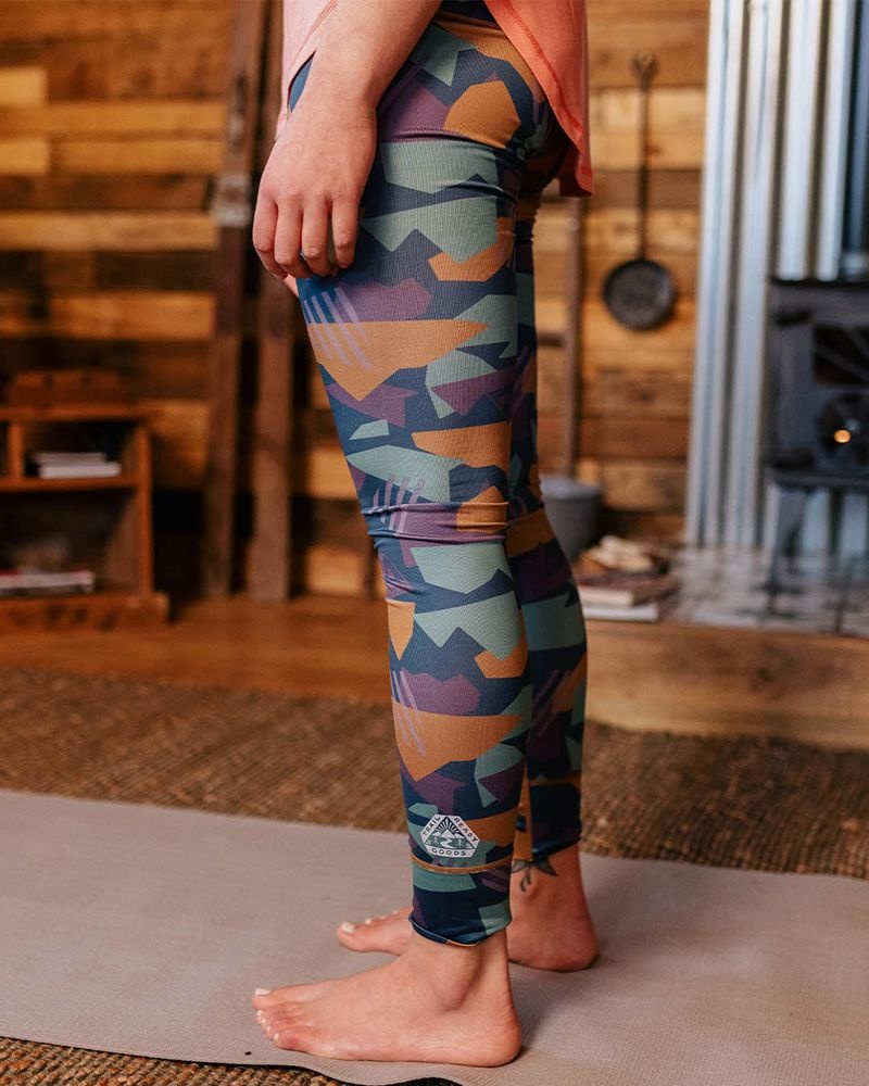 Legginsy Passenger Blossom Recycled Base Layer Damskie Jasny Niebieskie Camo | Polska-MNAXBV145