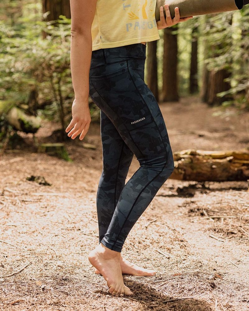 Legginsy Passenger Fresh Air 2.0 Recycled Damskie Czarne | Polska-HKNXVJ218