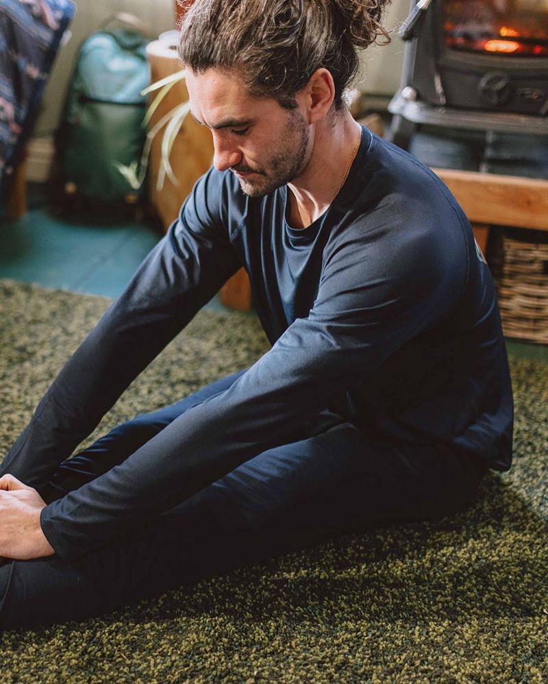 Legginsy Passenger Venture Recycled Base Layer Męskie Jasny Granatowe | Polska-APIUFR504