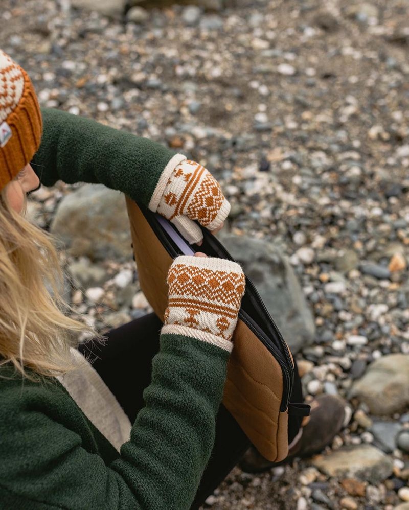 Mitten Passenger Flurry Recycled Fleece Podszewką Fingerless Damskie Pomarańczowe Brązowe | Polska-YUSZWR673
