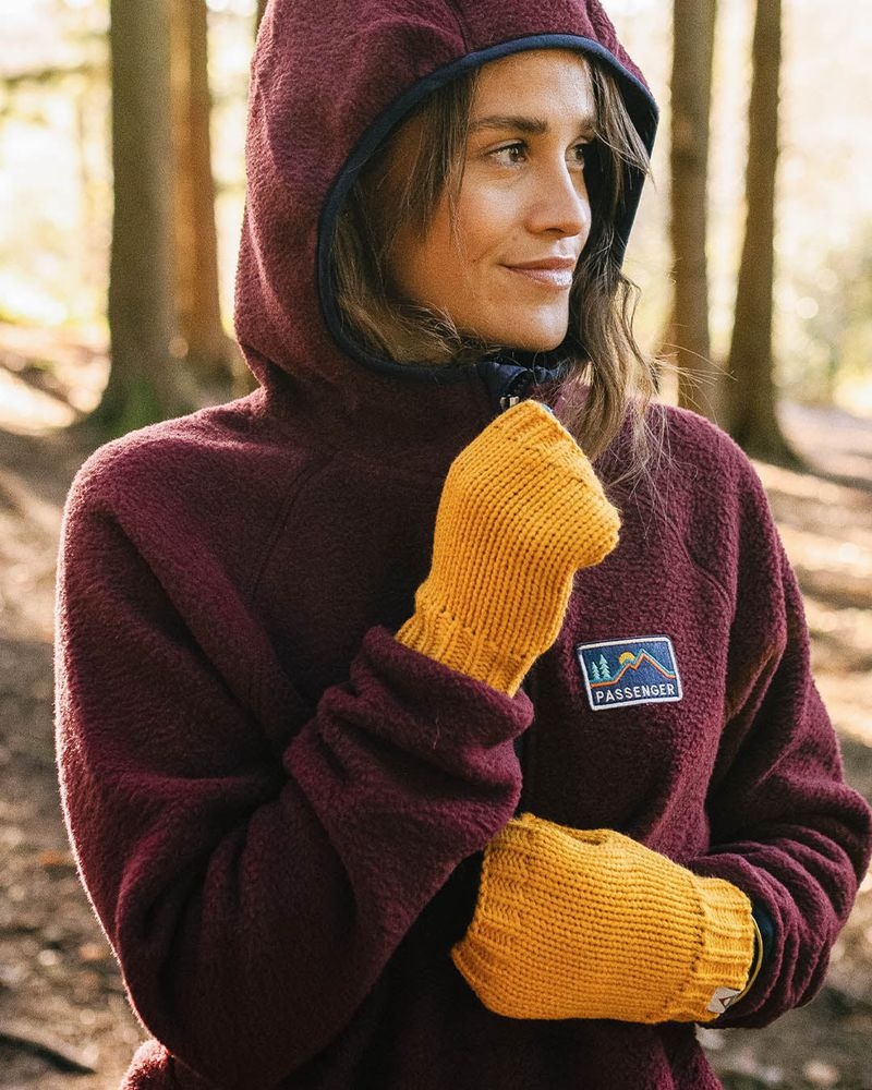 Mitten Passenger Flurry Recycled Fleece Podszewką Fingerless Damskie Żółte | Polska-RUHYZC041