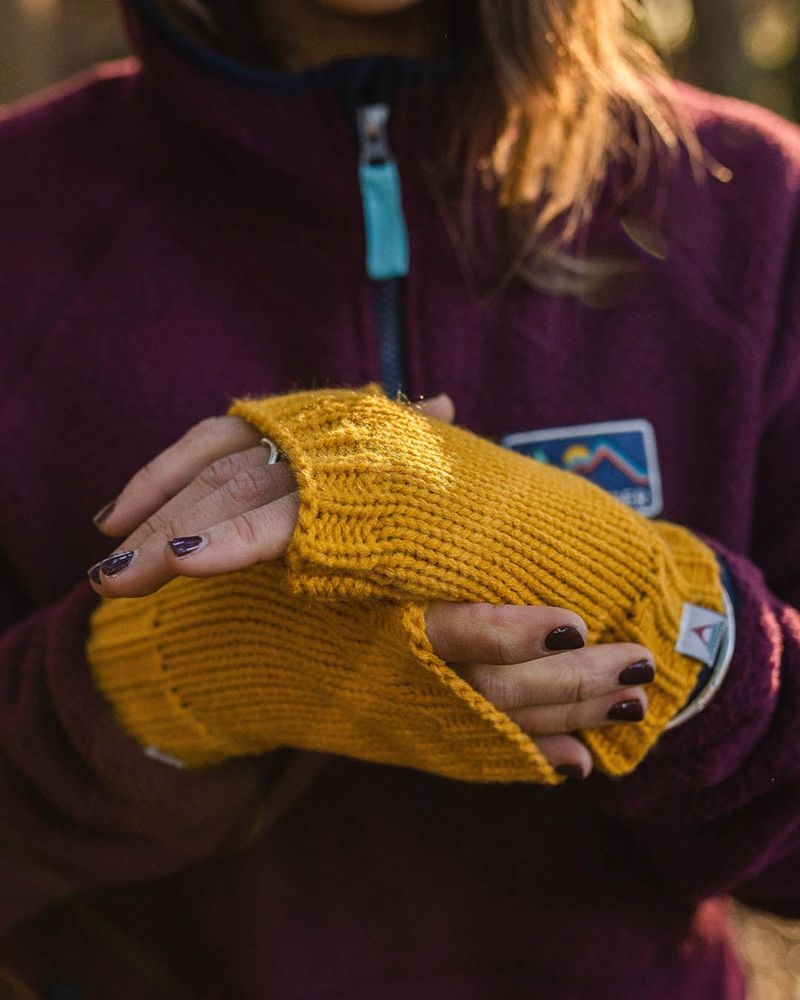 Mitten Passenger Flurry Recycled Fleece Podszewką Fingerless Damskie Żółte | Polska-RUHYZC041