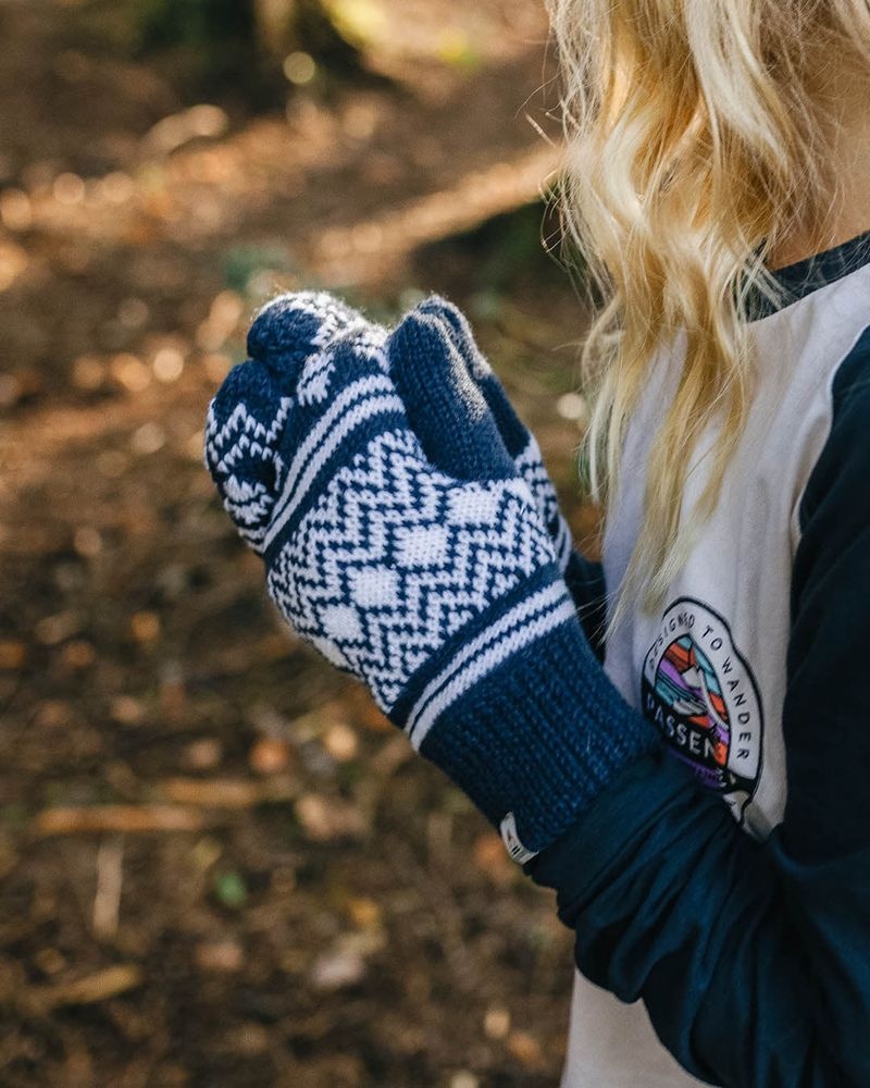 Mitten Passenger Powder Fleece Podszewką Recycled Acrylic Damskie Granatowe | Polska-FYHTNV374