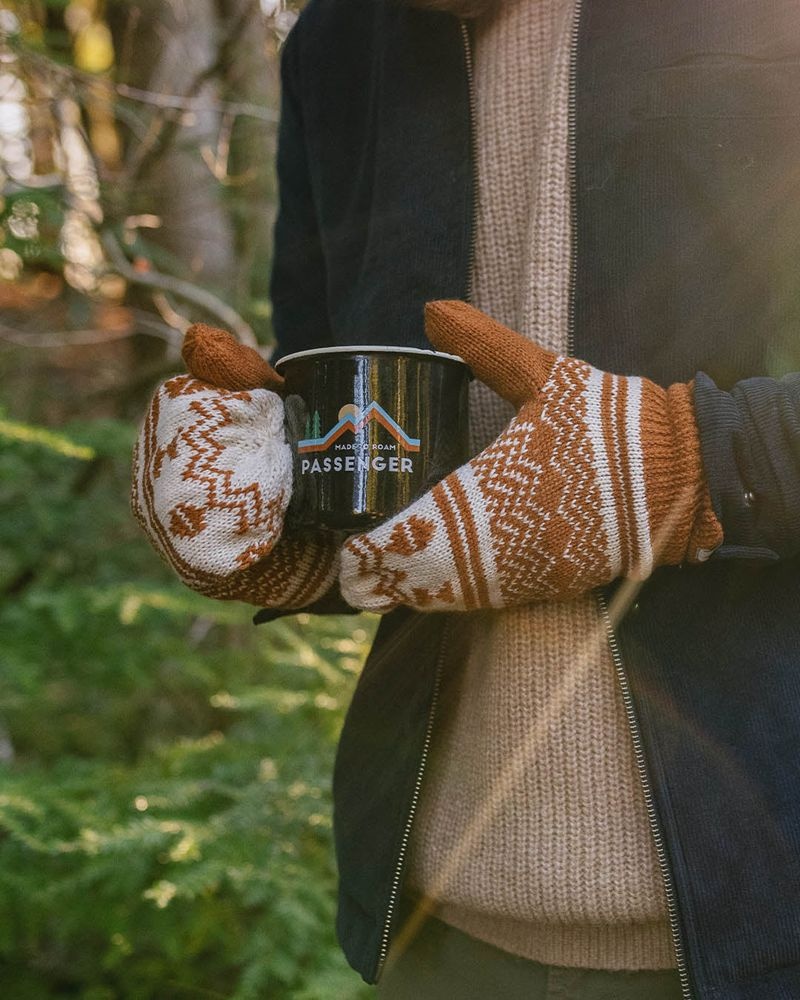 Mitten Passenger Powder Fleece Podszewką Recycled Acrylic Damskie Pomarańczowe Brązowe | Polska-WMQLFY724