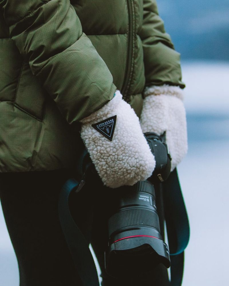 Mitten Passenger Snowfall Recycled Sherpa Damskie Warm Ivory | Polska-TPDBCY612