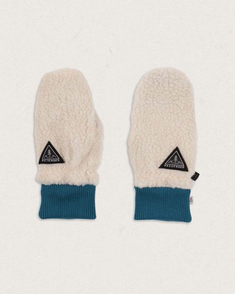 Mitten Passenger Snowfall Recycled Sherpa Damskie Warm Ivory | Polska-TPDBCY612
