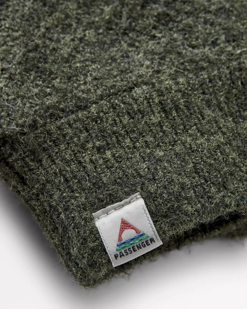 Mitten Passenger Wave Recycled Fleece Podszewką Damskie Khaki | Polska-ABIOWG438