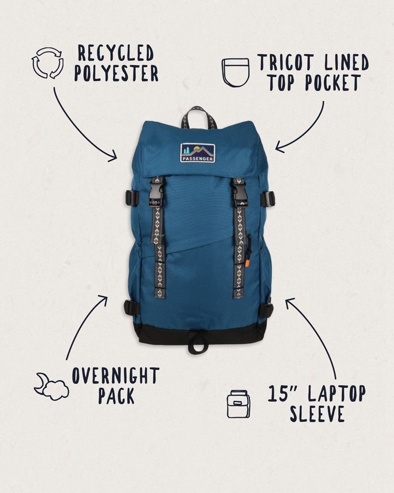 Plecak Passenger Boondocker Recycled 26L Damskie Niebieskie | Polska-DUYPJA784