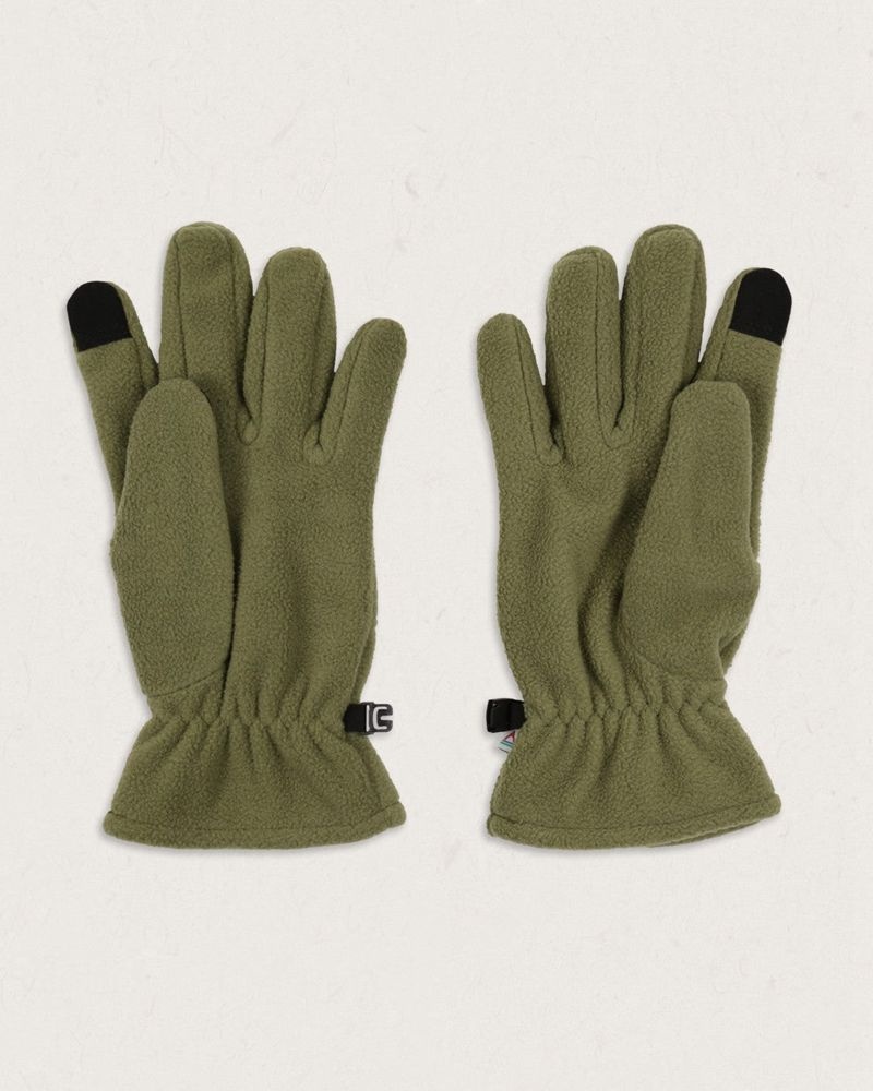 Rękawiczki Passenger Daytrip Recycled Polar Fleece Touch Screen Męskie Khaki | Polska-BWCFXH358
