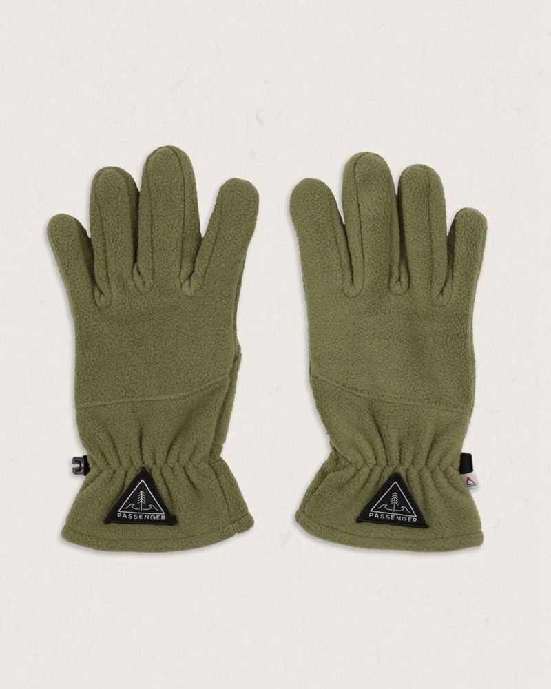 Rękawiczki Passenger Daytrip Recycled Polar Fleece Touch Screen Męskie Khaki | Polska-BWCFXH358