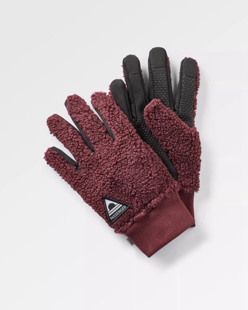 Rękawiczki Passenger Snowfall 2.0 Recycled Sherpa Męskie Wine | Polska-SGXJAR845