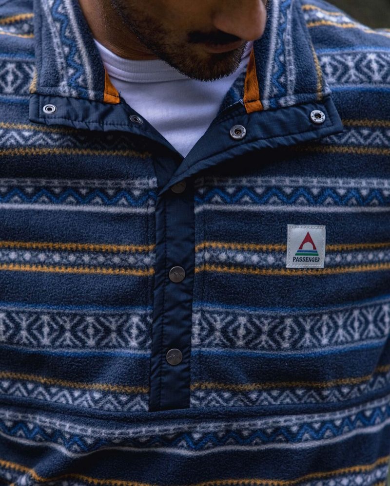 Runo Passenger Adrift Recycled Polar Męskie Midnight Fairisle | Polska-VSLGYO715