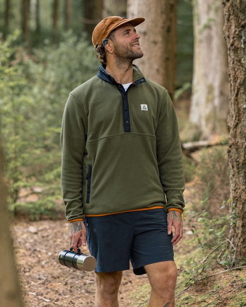 Runo Passenger Adrift Recycled Polar Męskie Khaki | Polska-CGVLYP092