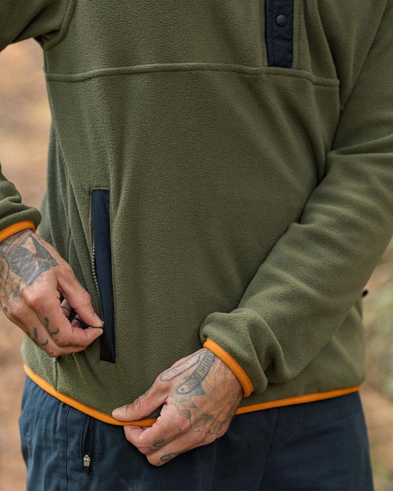 Runo Passenger Adrift Recycled Polar Męskie Khaki | Polska-CGVLYP092