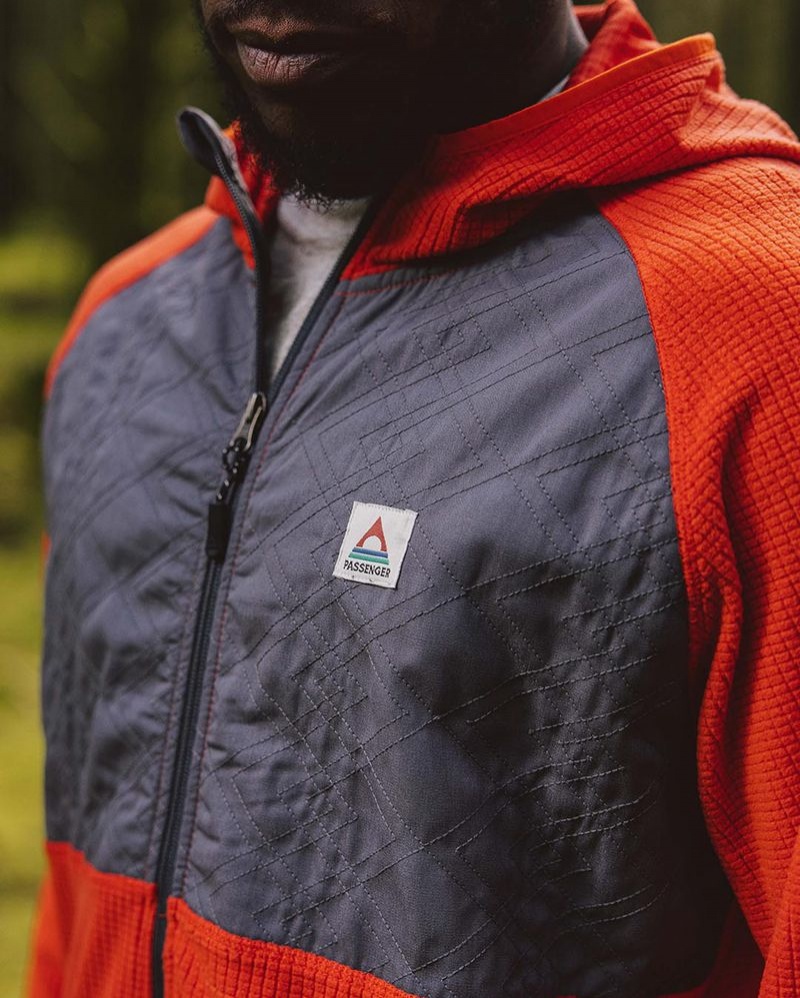 Runo Passenger Beyond Full Zip Recycled Męskie Pomarańczowe | Polska-CLSPZT265