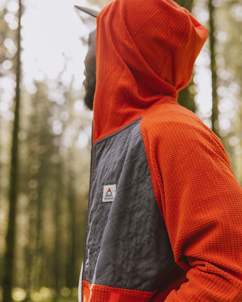 Runo Passenger Beyond Full Zip Recycled Męskie Pomarańczowe | Polska-CLSPZT265