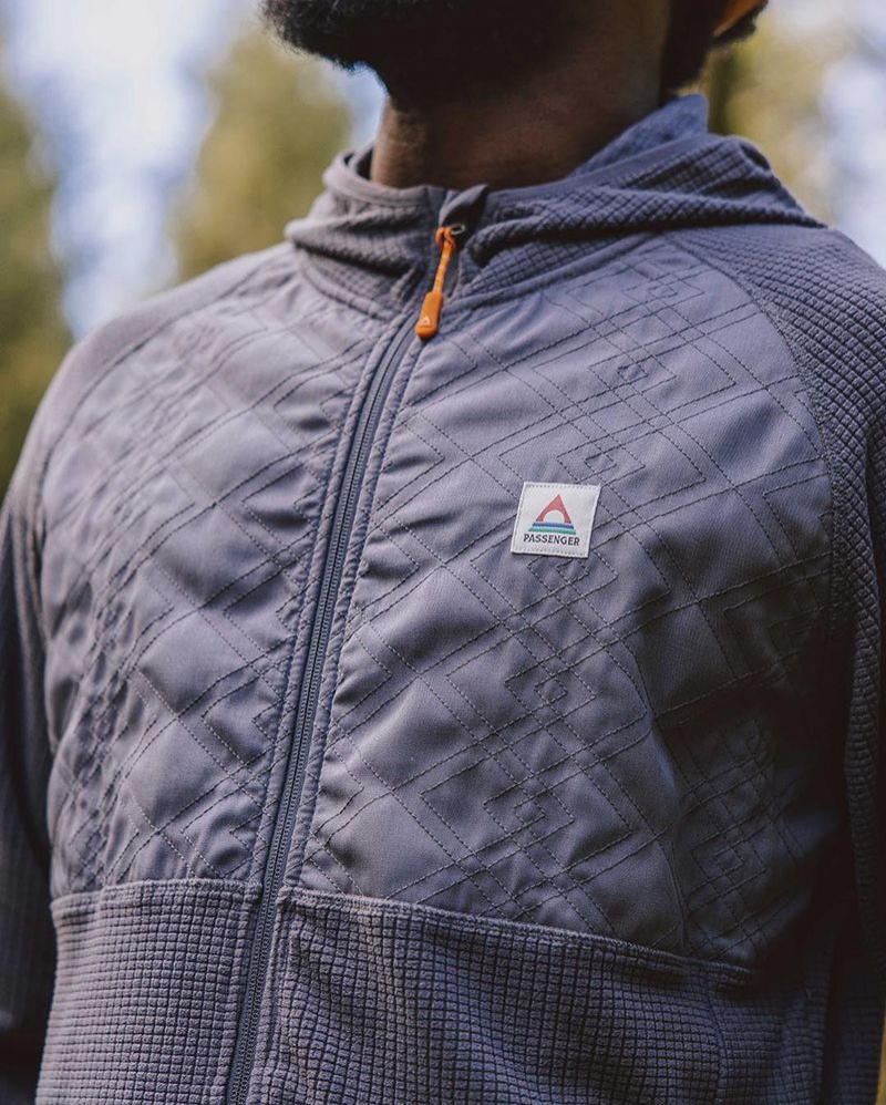 Runo Passenger Beyond Full Zip Recycled Męskie Charcoal | Polska-FHTZBI267