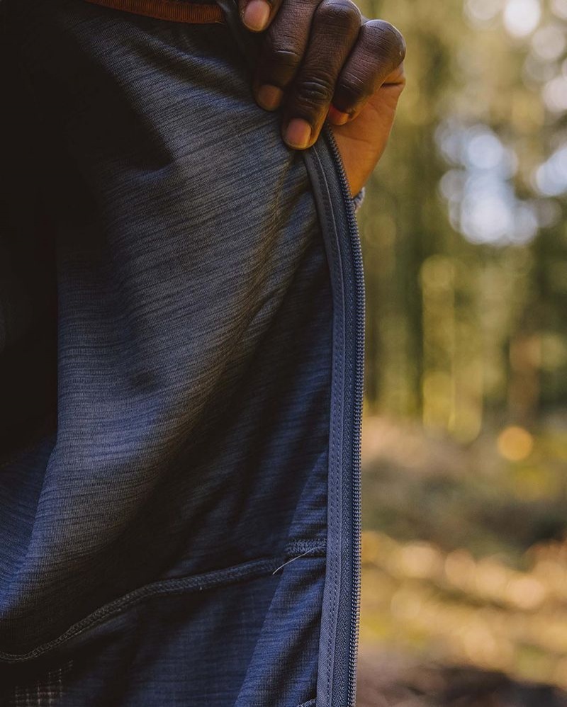 Runo Passenger Beyond Full Zip Recycled Męskie Charcoal | Polska-FHTZBI267