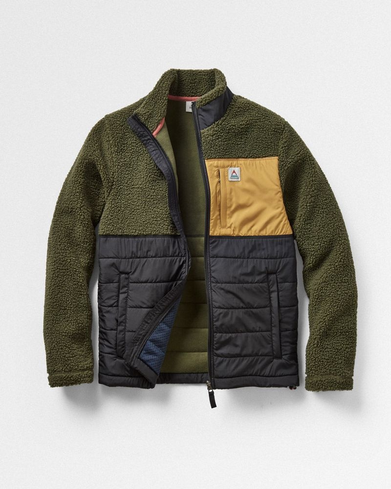 Runo Passenger Born Explorer Recycled Polar-Podszewką Sherpa Męskie Khaki | Polska-NKYJTQ683