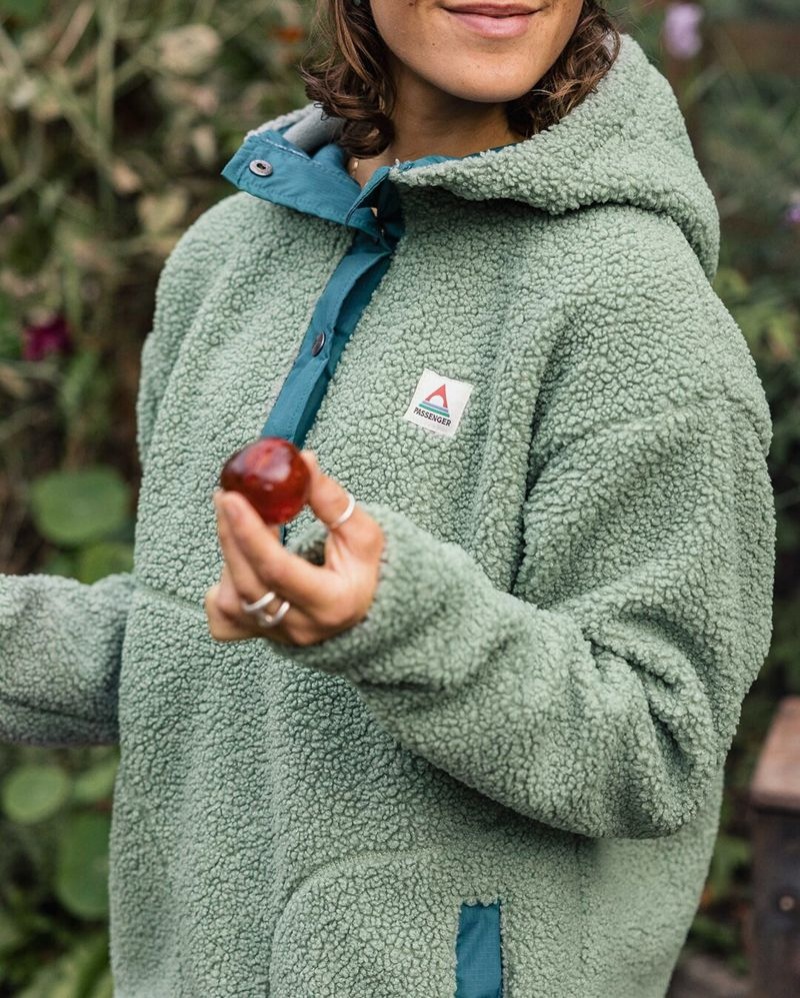Runo Passenger Calla Zakapturzony Pullover Recycled Damskie Zielone | Polska-NLTIAJ610