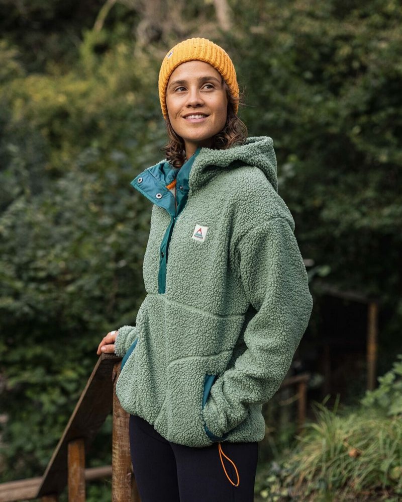 Runo Passenger Calla Zakapturzony Pullover Recycled Damskie Zielone | Polska-NLTIAJ610