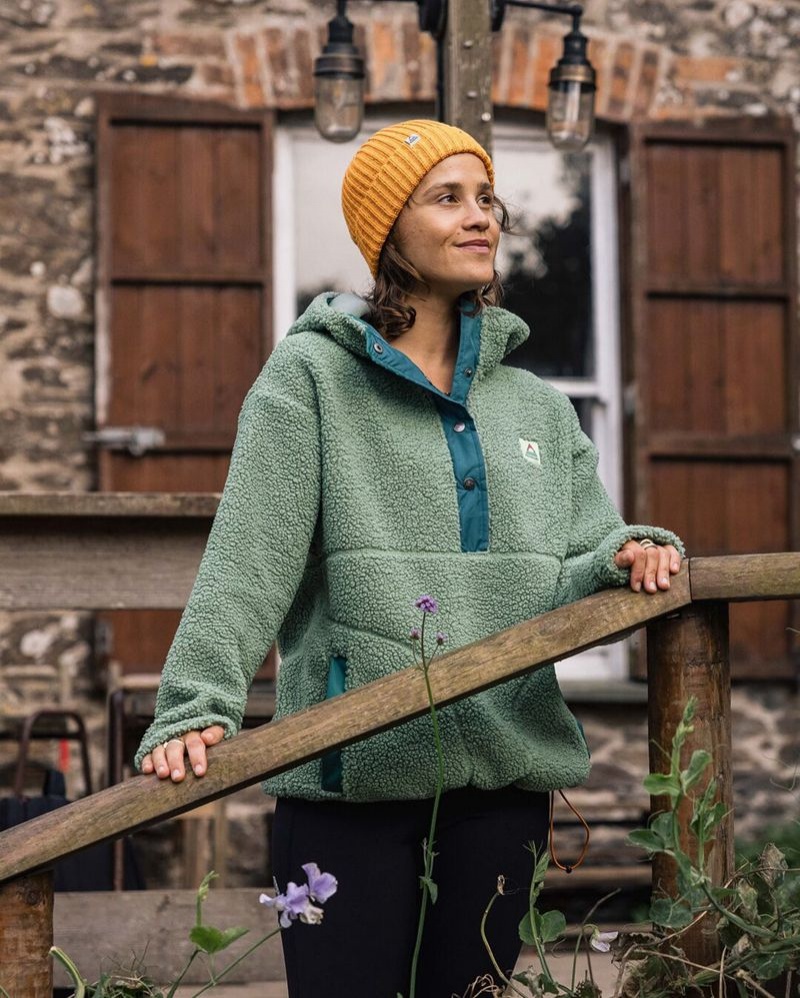 Runo Passenger Calla Zakapturzony Pullover Recycled Damskie Zielone | Polska-NLTIAJ610