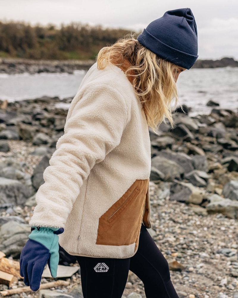 Runo Passenger Clover Recycled Deep-Pile Sherpa Damskie Warm Ivory | Polska-RDCHKW156