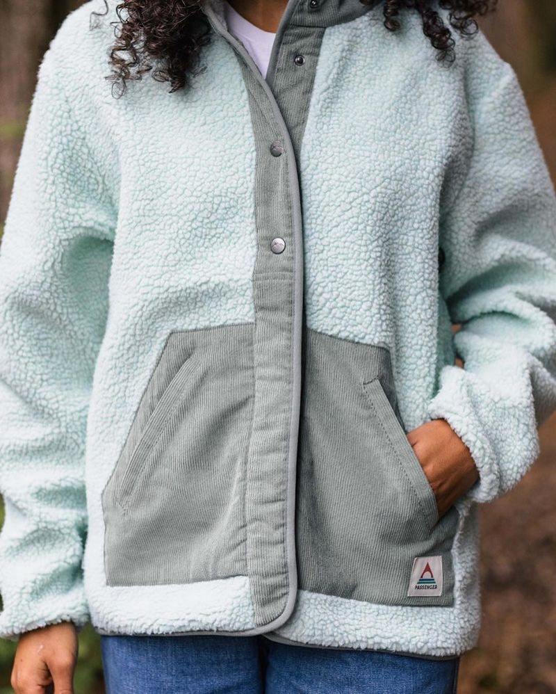Runo Passenger Clover Recycled Deep-Pile Sherpa Damskie Surf Spray | Polska-GYTNDM237