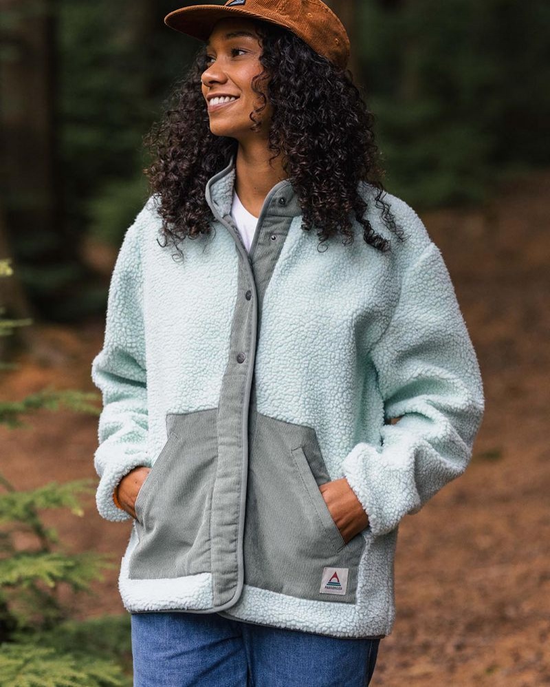 Runo Passenger Clover Recycled Deep-Pile Sherpa Damskie Surf Spray | Polska-GYTNDM237