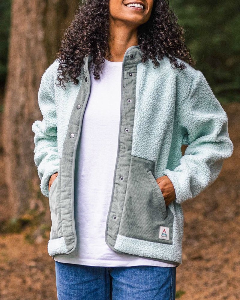Runo Passenger Clover Recycled Deep-Pile Sherpa Damskie Surf Spray | Polska-GYTNDM237