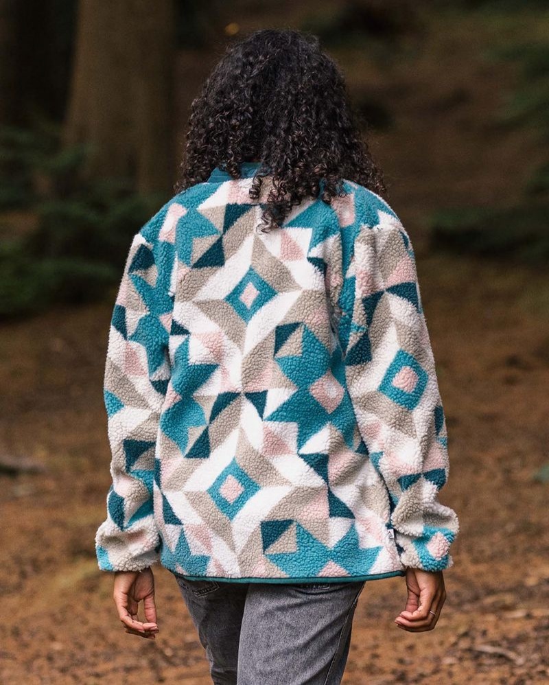 Runo Passenger Clover Recycled Deep-Pile Sherpa Damskie Niebieskie | Polska-DQHGNA804
