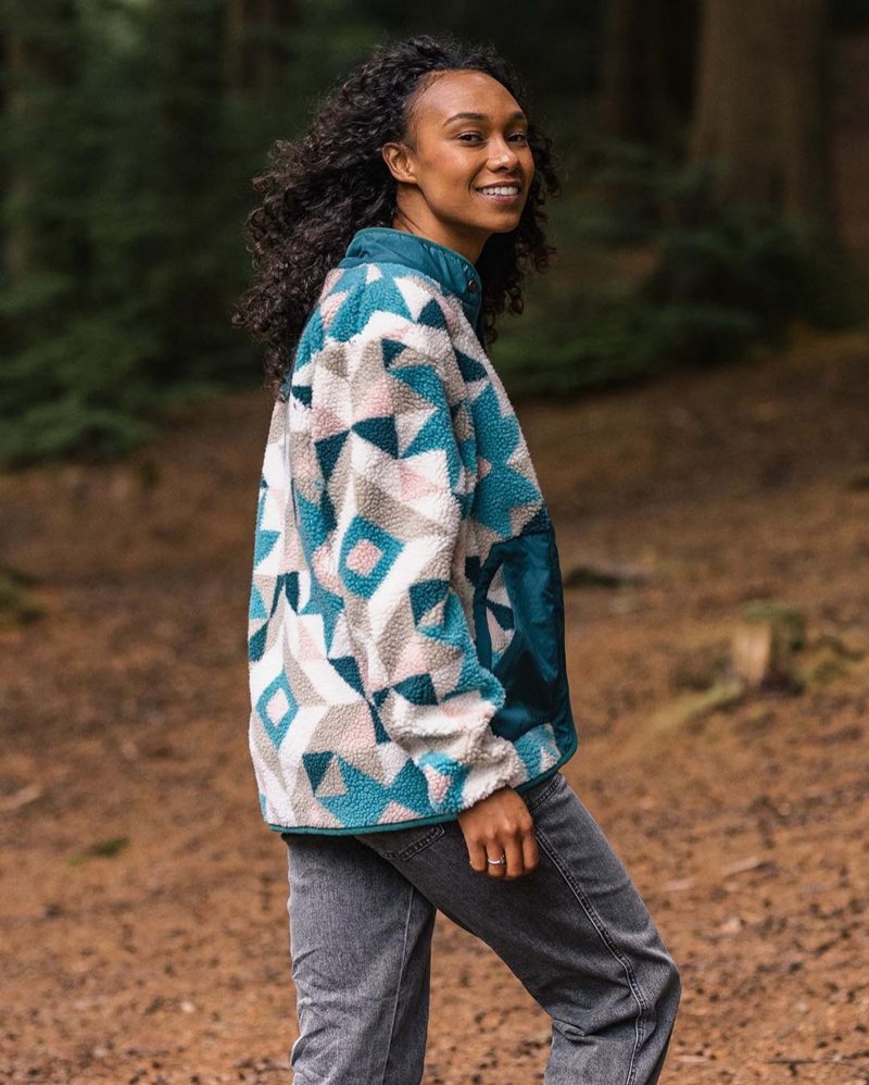 Runo Passenger Clover Recycled Deep-Pile Sherpa Damskie Niebieskie | Polska-DQHGNA804