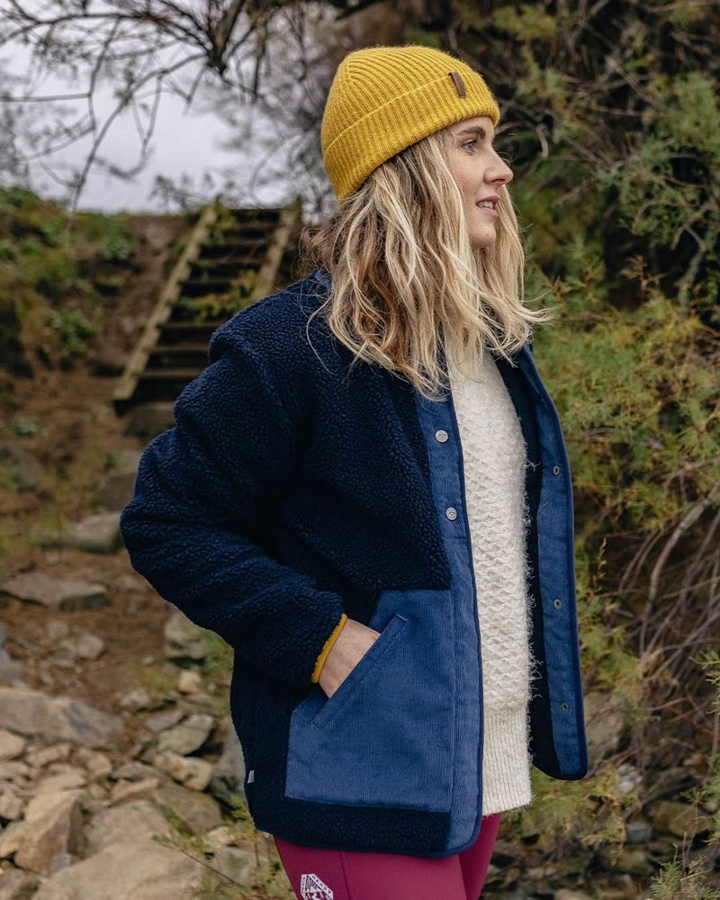 Runo Passenger Clover Recycled Deep-Pile Sherpa Damskie Jasny Granatowe | Polska-ARKPHL580