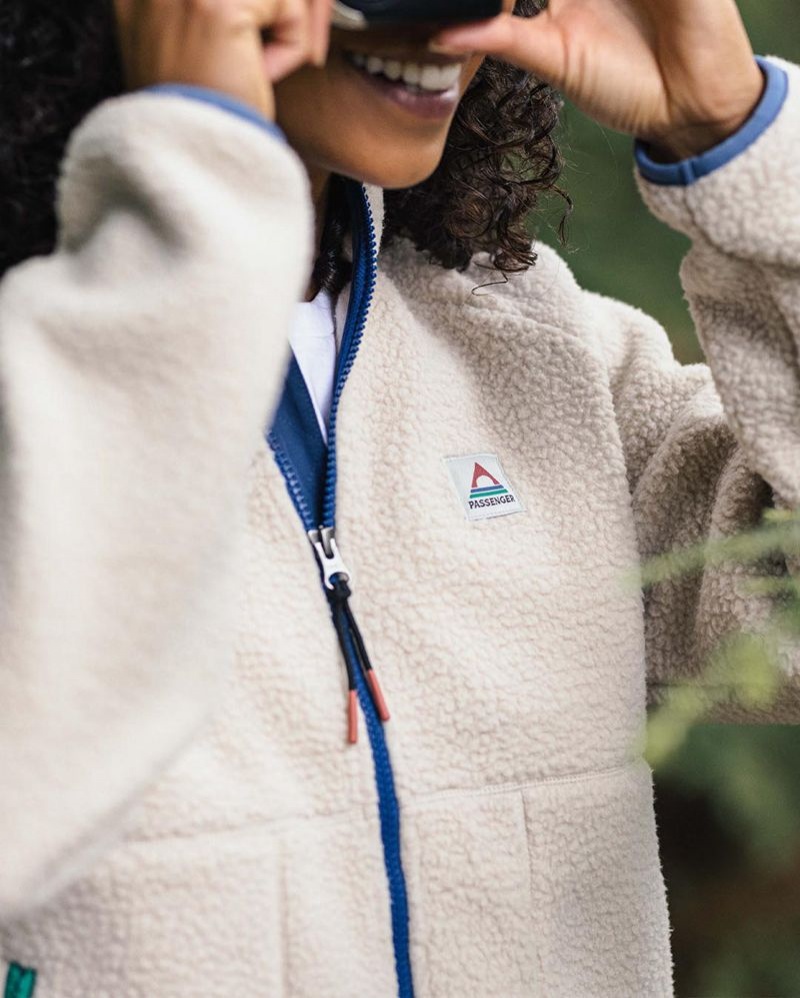 Runo Passenger Fairbanks 2.0 Full Zip Recycled Sherpa Damskie Oatmeal | Polska-KUMDHA209