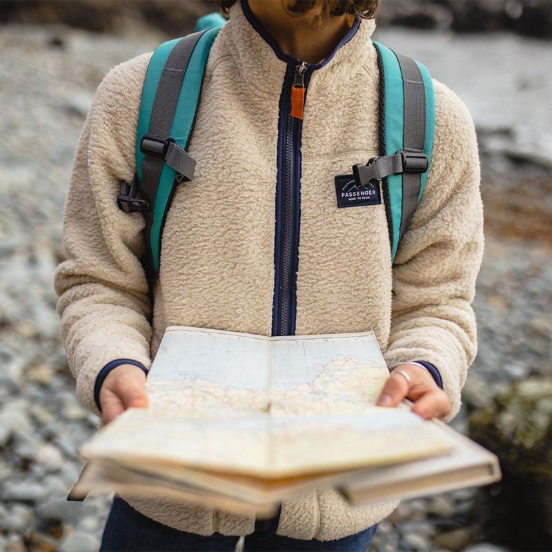 Runo Passenger Fairbanks Full Zip Recycled Sherpa Damskie Oatmeal | Polska-TZNQWE728