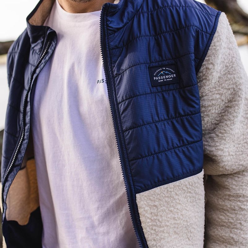 Runo Passenger Fogtrail Full Zip Recycled Sherpa Męskie Oatmeal | Polska-RDQTSW902