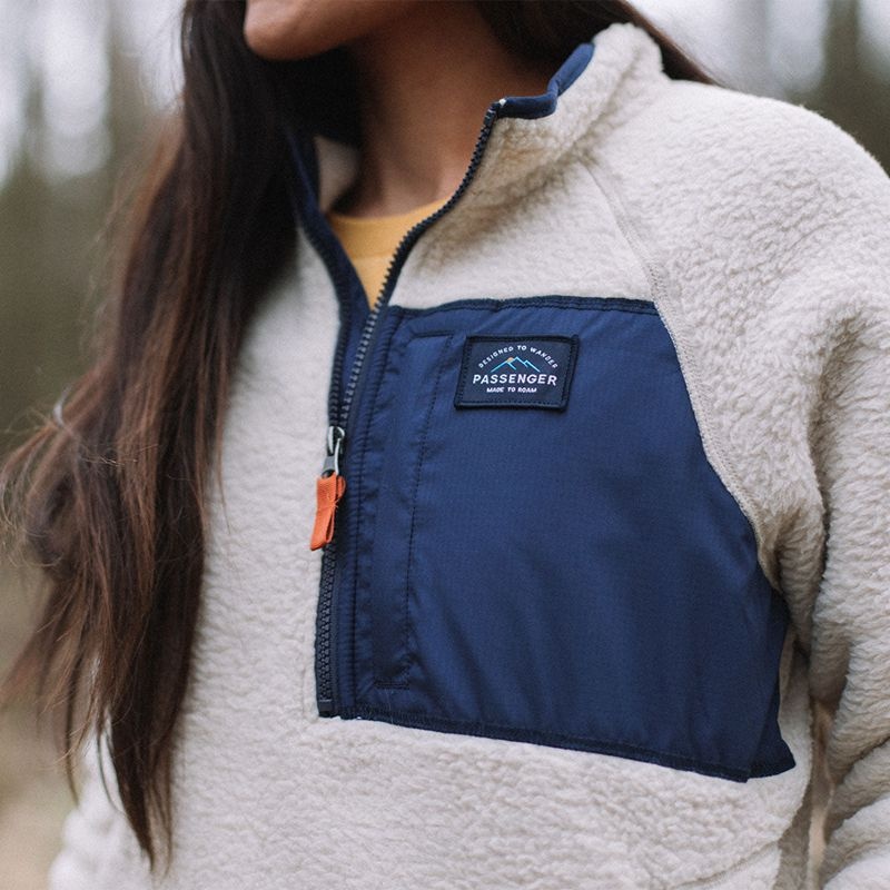 Runo Passenger Home 1/4 Zip Recycled Sherpa Damskie Oatmeal | Polska-CJQPWG384