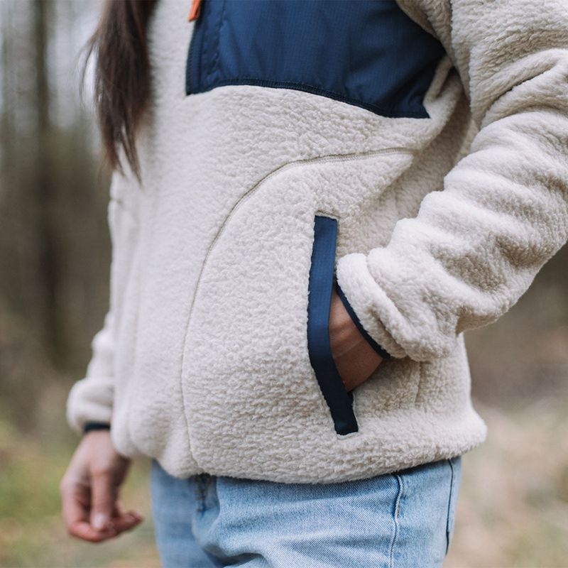 Runo Passenger Home 1/4 Zip Recycled Sherpa Damskie Oatmeal | Polska-CJQPWG384