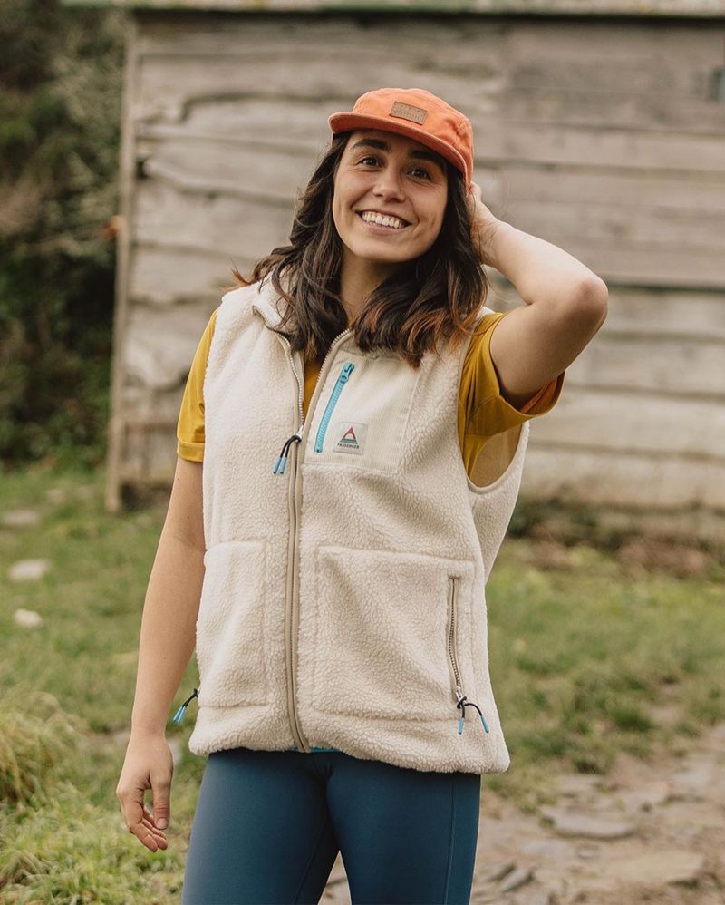 Runo Passenger Lucian Recycled Sherpa Vest Damskie Warm Ivory | Polska-DKWHYU439