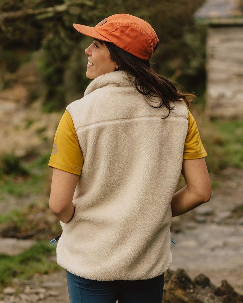 Runo Passenger Lucian Recycled Sherpa Vest Damskie Warm Ivory | Polska-DKWHYU439