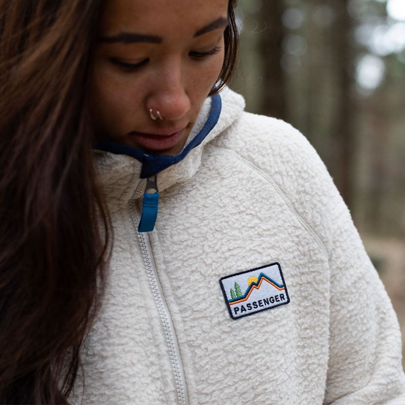 Runo Passenger North Coast Full Zip Recycled Sherpa Damskie Oatmeal | Polska-BSQWON239