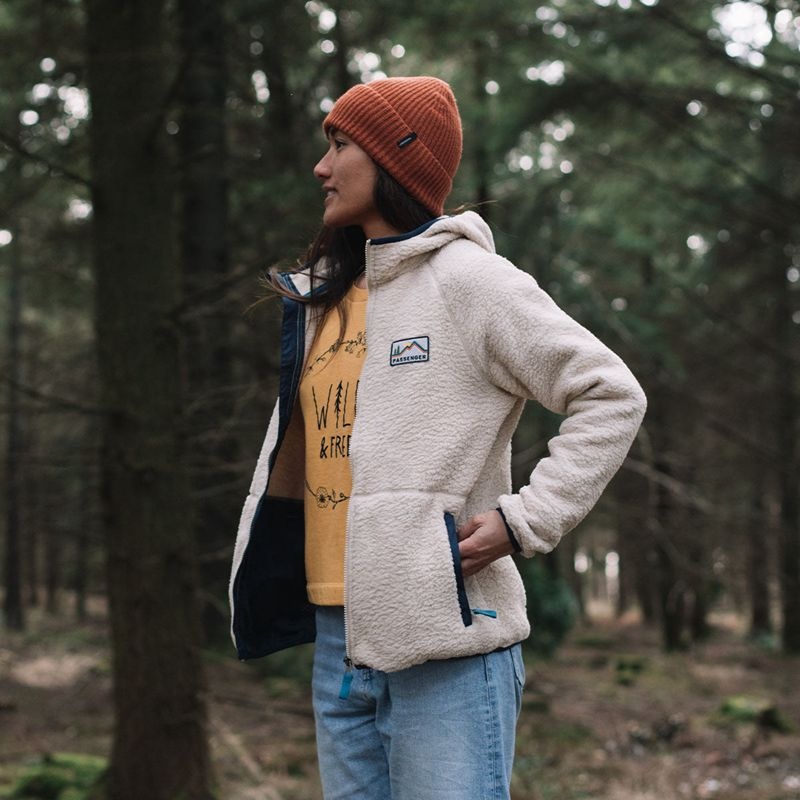 Runo Passenger North Coast Full Zip Recycled Sherpa Damskie Oatmeal | Polska-BSQWON239