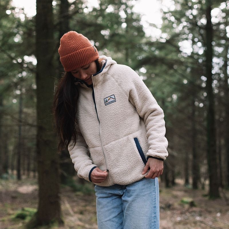 Runo Passenger North Coast Full Zip Recycled Sherpa Damskie Oatmeal | Polska-BSQWON239