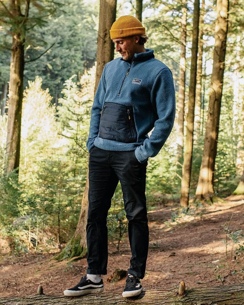 Runo Passenger Oceanside Recycled Polar-Podszewką Sherpa Męskie Niebieskie | Polska-WDEBNJ361