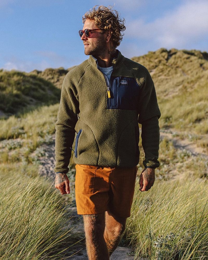 Runo Passenger Offgrid Recycled Sherpa Męskie Khaki | Polska-UYTSMF947