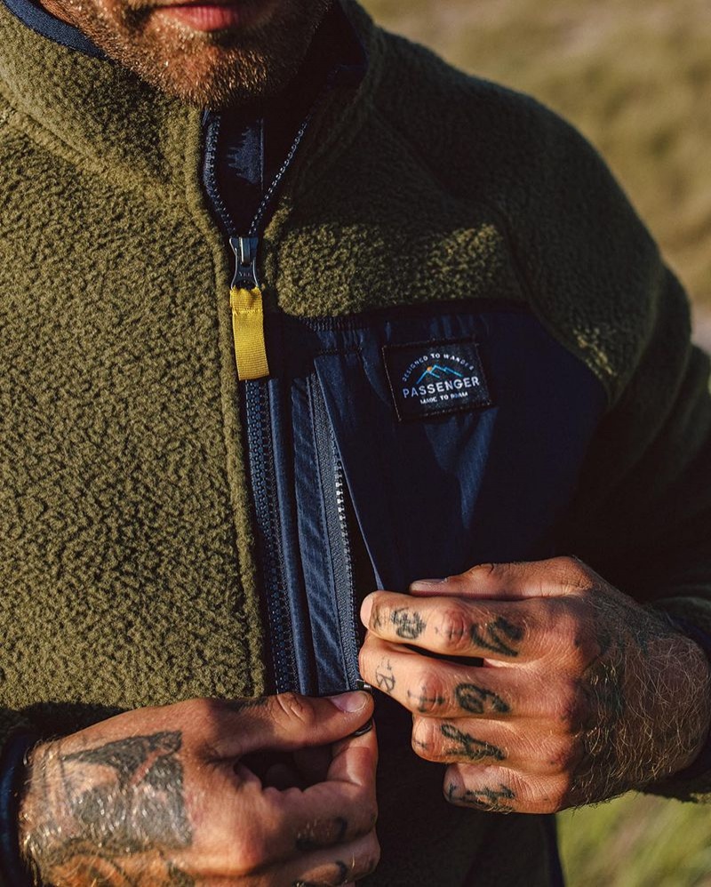 Runo Passenger Offgrid Recycled Sherpa Męskie Khaki | Polska-UYTSMF947