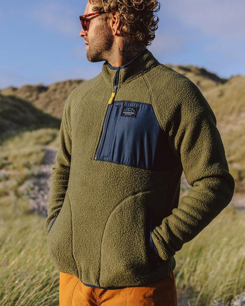 Runo Passenger Offgrid Recycled Sherpa Męskie Khaki | Polska-UYTSMF947