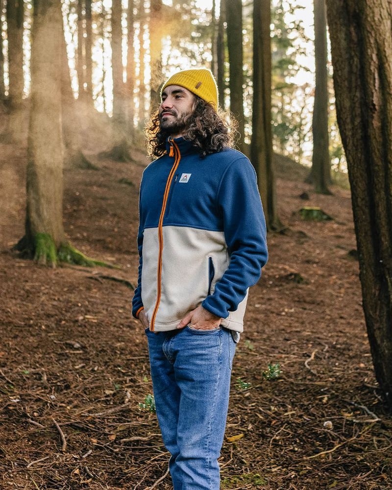 Runo Passenger Ridge Full Zip Recycled Polar Męskie Ciemny | Polska-RNKMUL586
