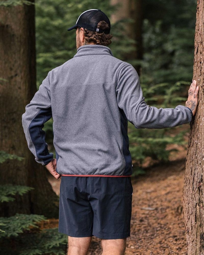 Runo Passenger Root Recycled Polar 1/4 Zip Męskie Szare | Polska-FYLEAZ972