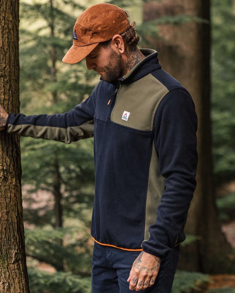 Runo Passenger Root Recycled Polar 1/4 Zip Męskie Czarne | Polska-LYEVJU091